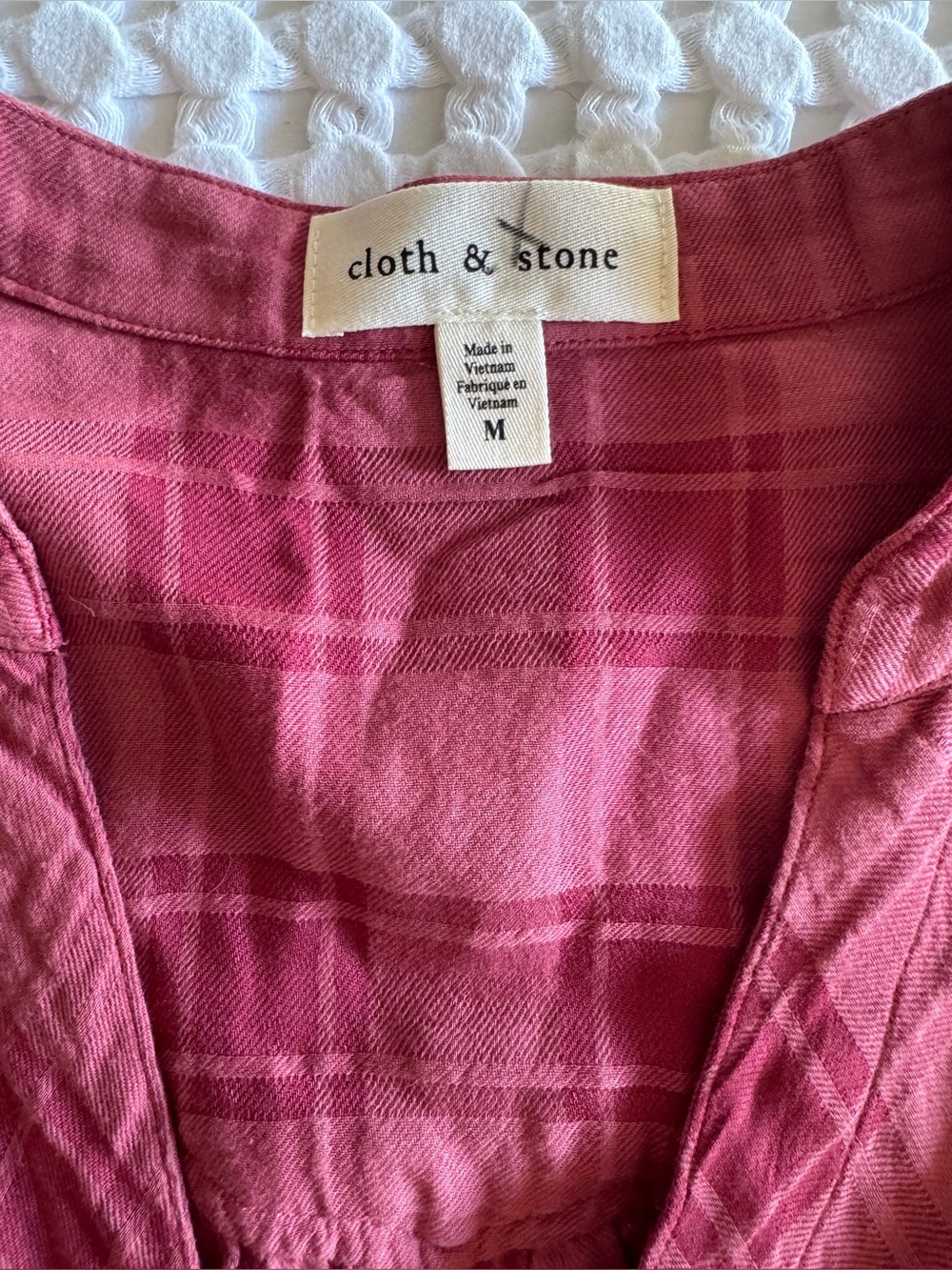 Anthropolgie Cloth & Stone Women’s Plaid Button Long Sleeve‎ Blouse Size Medium - Picture 7 of 8